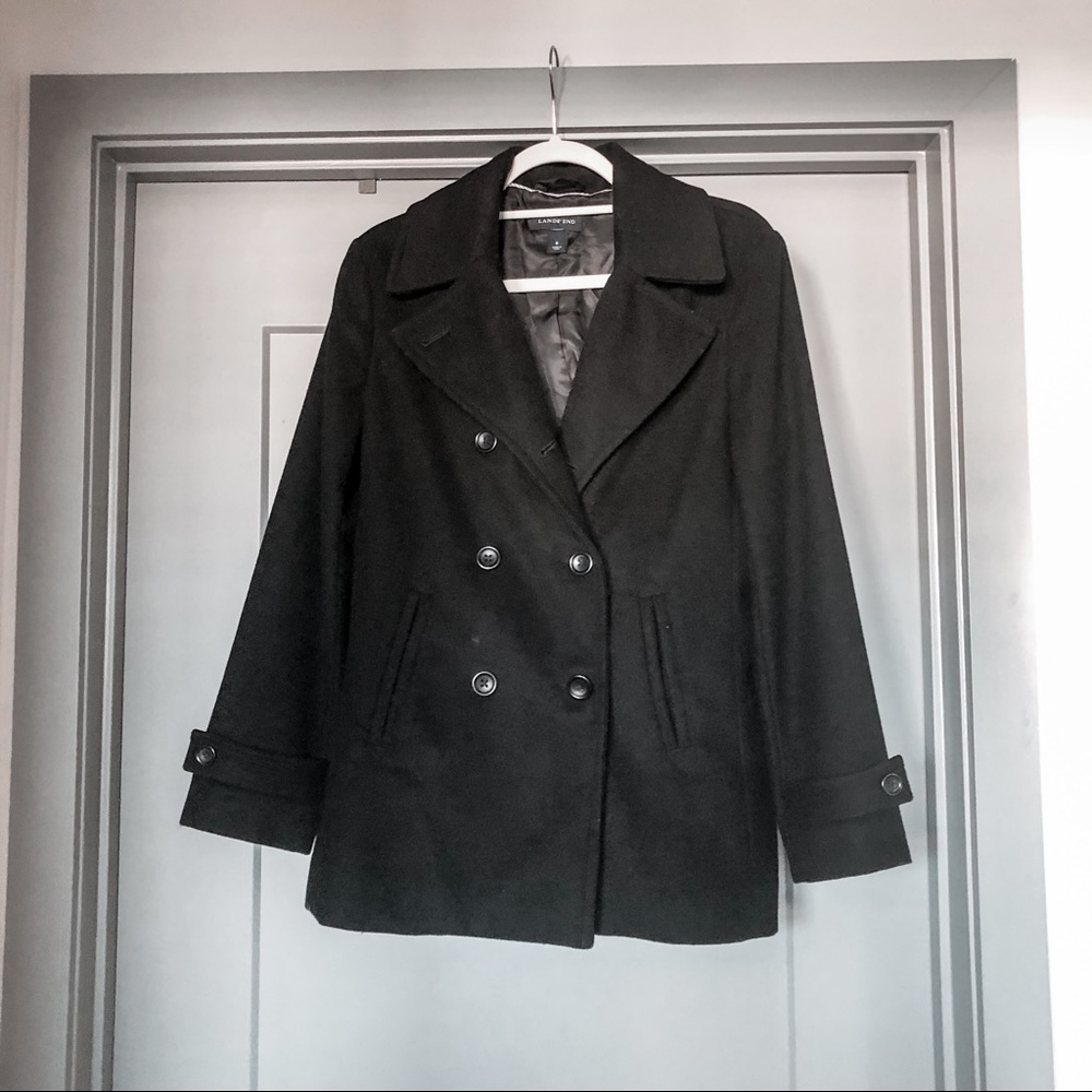Lands’ End Black Peacoat